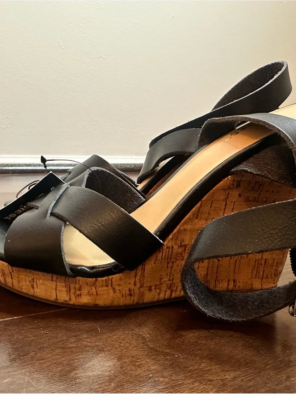 Express Black Crisscross Strap Slingback Sandals